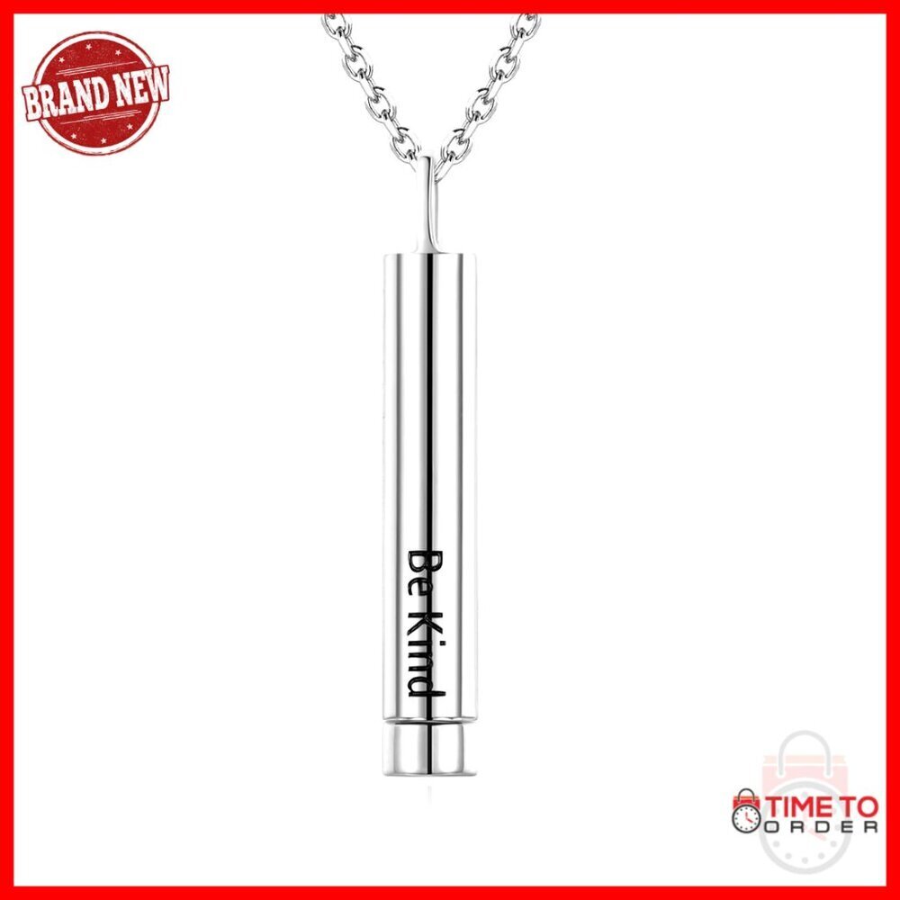 Sterling Silver Hidden Message Pendant Necklace, 21.5" Chain, Friendship Gift